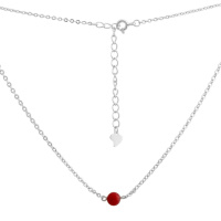 Серебряное колье CatalogSilver с кораллом, вес изделия 2,28 гр (2147213) 410450 размер