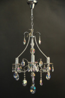 Хрустальная люстра SVLIGHT трехрожковая A31201/3 хром+перламутр
