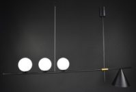 Люстра потолочная на 4 лампочки 28023 Черный 47-77х18х122 см.