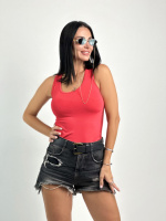 Майка-борцовка «Гіпюр» Кораловий