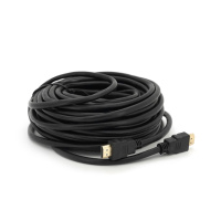 Кабель Merlion HDMI-HDMI HIGH SPEED 15m, v1.4, OD-7.5mm, круглый Black, коннектор Black, (Пакет) Q32