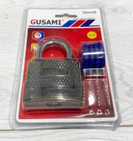 Замок навесной блистер Gusami 55мм / SAM-55