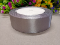 Атласная лента/ 2,5 см/ 23 метра/ серый