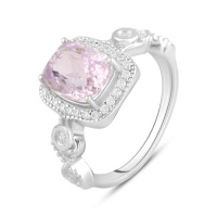 Серебряное кольцо CatalogSilver с натуральным Кунцитом 4.68ct, вес изделия 4,67 гр (2116431) 18 размер