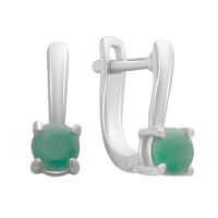 Серебряные серьги CatalogSilver с натуральным изумрудом 0.9ct (2179979)