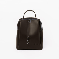 АКЦІЯ! ШОКОЛАД — гладка екошкіра — якісний, фабричний рюкзак на два відділення на блискавках (Луцьк, 660)