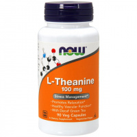 L- Теанин, L-Theanine, Now Foods, 100 мг, 90 вегетарианских капсул