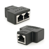 Разветвитель RJ45 8P8C мама/2 Х мама RJ45 для разветвления кабеля, экранированный, черный, Q100