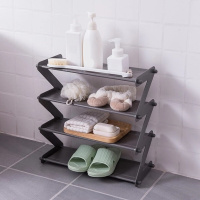 Полка для обуви органайзер компактный стойка складная Shoe Rack YH 8802 хранение вещей и обуви 4 полки. Цвет: серый