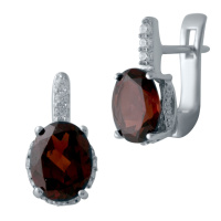 Серебряные серьги CatalogSilver с натуральным гранатом 4.897ct (2035176)
