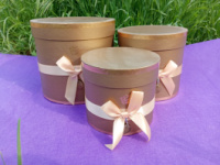 Коробка цилиндр/ 3 в 1 / золотой