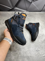 Ботинки Зимние кожаные мужские UNDER ARMOUR Valsetz Navy! Брендовые мужские ботинки! Натуральный НУБУК+МЕХ!