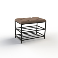 Банкетка для обуви Женева-1 60см велюр коричневый 1-0-9005