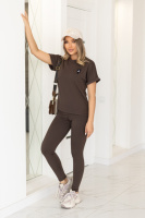 Спортивний літній костюм «Total» | Норма і батал Шоколадний, 50-52