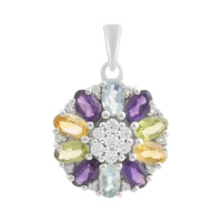 Серебряная подвеска CatalogSilver с аметистом 3.087ct, цитрином, хризолітом, топазом (2193357)