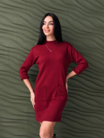 Тепла сукня з двосторонньої ангори «Debra» оптом | Норма Бордовий, 42-44