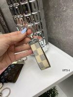 Беж клітинка - стильний брендований брелок для ключів, фурнітура метал з фірмовим лого (1572)