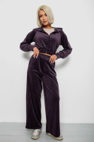 Спортивний костюм жіночий велюровий, колір темно-сливовий, 257R4125