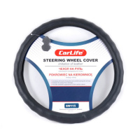 Чохол на кермо Carlife 35-37 см зі штучної шкіри, чорний SW115S