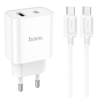 МЗП Hoco C80A Plus Rapido PD20W+QC3.0 (1USB-A/1C) + кабель Type-C to Type-C