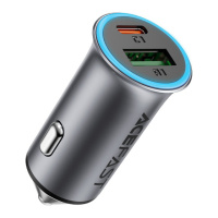 Автомобильное зарядное устройство Acefast B16 USB/ Type-C 95W metal gray