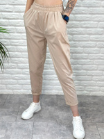 Літні штани з підворотом «Hunter» оптом | Норма | Розпродаж моделі Бежевий, 46-48