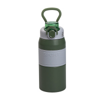 Термос Sport 600 мл з мундштуком і ручкою, зелений
