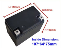 Корпус под стартерный аккумулятор YT5 12 В 5 Ач (112х106х68 мм) MOTO — черный