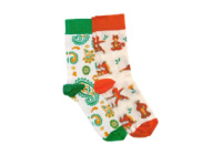 Набір шкарпеток RAO Socks Йога Зелені Пейслі + Котики 2 пари (36-38)