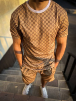 Бежевий чоловічий літній зручний спортивний костюм | 42-5/654