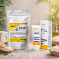 Бишофит полтавский кристаллический концентрат zip-пакет, 2500 г. и гель 75 мл — мазь для суставов и спины Bishofit