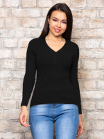 Демісезонна кофта з ґудзиками «Anette» оптом | Розпродаж моделі 42-44, Чорний