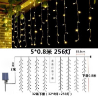 Гирлянда уличная на солнечной батарее на 256 лампочек 13708 5х0.8 м желтая