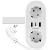 Фільтр живлення Proove Supercoil 20W (2xAC + Type-C + 2xSB) 1.5m White (PSPS25002102)