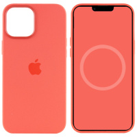 Чохол для Apple iPhone 12 Pro / 12 (6.1«») - Silicone case (AAA) full with Magsafe and Animation (Помаранчевий / Pink citrus) - купити в SmartEra.ua