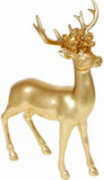 Декоративная статуэтка «Олень с цветами» 42см, полистоун, золото