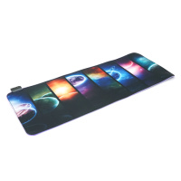 Коврик 300*800 для мыши «Planets» тканевый с боковой прошивкой, толщина 3 мм, RGB подсветка , питание USB 1,8 м, Color Box