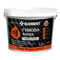 Гумова універсальна фарба Element база А біла 1,2 кг