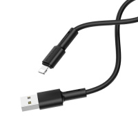 Кабель BOROFONE BX31 USB to iP 2.4A, 1m, silicone, TPE connectors, Black (6931474710352)