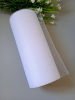 Фатин сетка / 15 см/  Белый / отрез кратно 1 метр