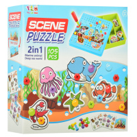 Детская развивающая мозаика на шурупах с отверткой TLH-0, 105 деталей Морские животные