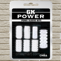 Набір стимулюючих насадок на член прозорих GK Power «Penis Sleeve Kits-Clear» від Chisa
