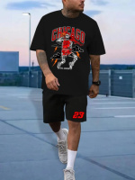 Літній чорний чоловічий стильний спортивний костюм