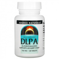 DLPA (фенилаланин) 750мг, Source Naturals, 60 таблеток