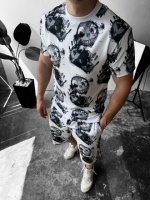 Білий чоловічий спортивний костюм | 42-018