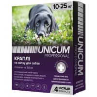 Краплі від бліх та кліщів Unicum PRO для собак 10-25 кг перметрин 3 шт. уп.