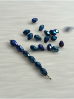 Хрустальные бусины «капля» Размер-  4*6 мм. Цвет - синий гальванический.  Цена указана за 1 шт