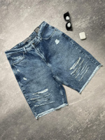 Чоловічі шорти джинсові темно-сині