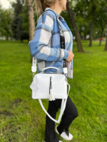 Біла - стильна, якісна сумка Lady Bags на два відділення з двома знімними ременями (0268)