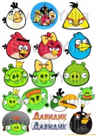 Вафельные картинки на тему: Angry birds